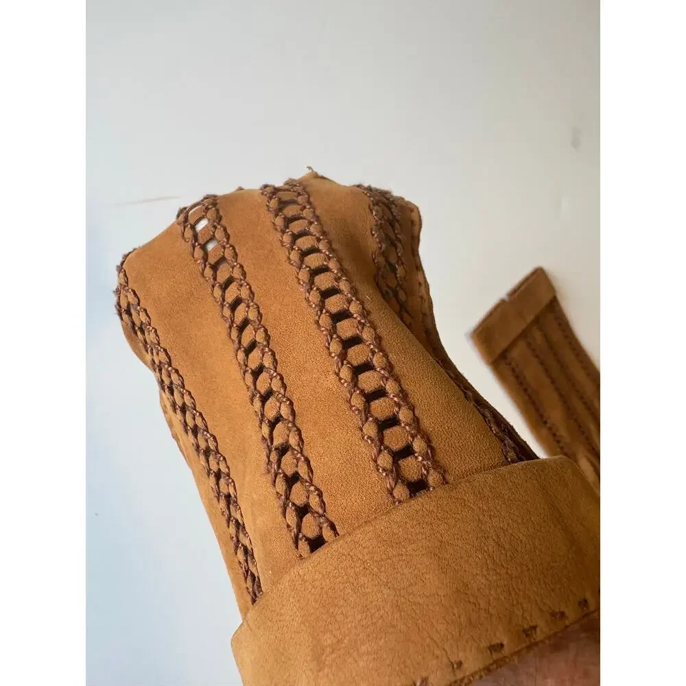 Women's Leather Gloves, Brown, Suede, Size 8